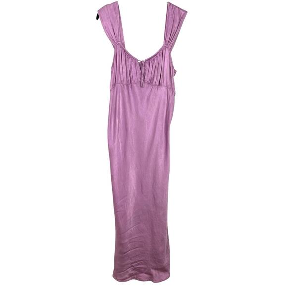 Madewell Satin Square Neck Midi Dress Lilac 10 - Picture 2 of 10